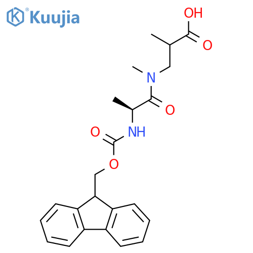 3-(2S)-2-({(9H-fluoren-9-yl)methoxycarbonyl}amino)-N-methylpropanamido-2-methylpropanoic acid structure