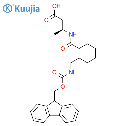 (3S)-3-({2-({(9H-fluoren-9-yl)methoxycarbonyl}amino)methylcyclohexyl}formamido)butanoic acid structure