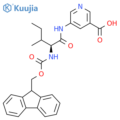 5-(2S)-2-({(9H-fluoren-9-yl)methoxycarbonyl}amino)-3-methylpentanamidopyridine-3-carboxylic acid structure