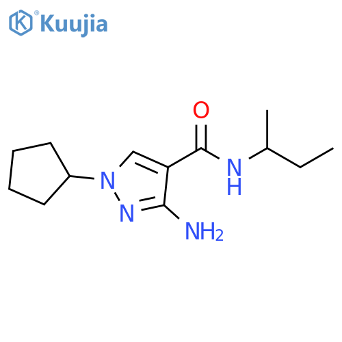 3-amino-N-(sec-butyl)-1-cyclopentyl-1H-pyrazole-4-carboxamide structure