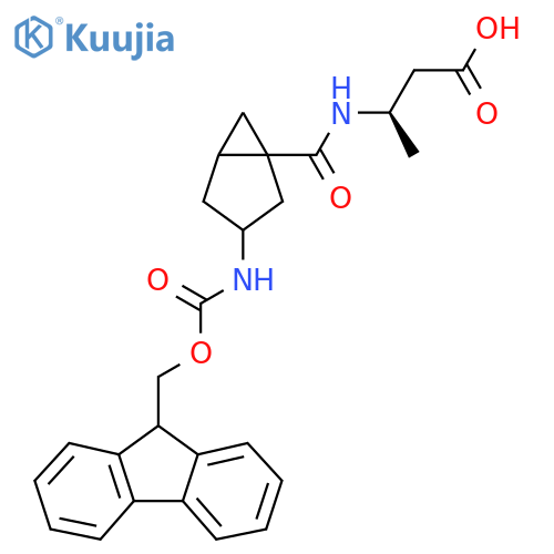 (3R)-3-{3-({(9H-fluoren-9-yl)methoxycarbonyl}amino)bicyclo3.1.0hexan-1-ylformamido}butanoic acid structure