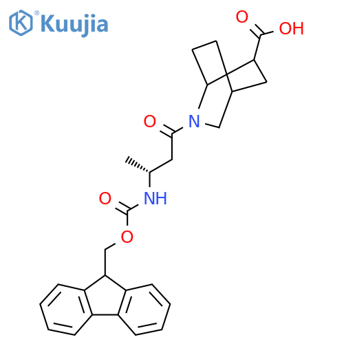 2-(3R)-3-({(9H-fluoren-9-yl)methoxycarbonyl}amino)butanoyl-2-azabicyclo2.2.2octane-6-carboxylic acid structure
