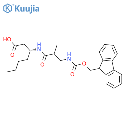 (3R)-3-3-({(9H-fluoren-9-yl)methoxycarbonyl}amino)-2-methylpropanamidoheptanoic acid structure
