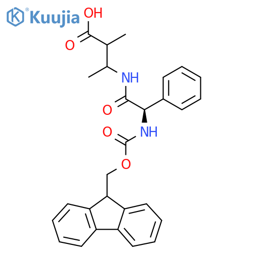3-(2R)-2-({(9H-fluoren-9-yl)methoxycarbonyl}amino)-2-phenylacetamido-2-methylbutanoic acid structure