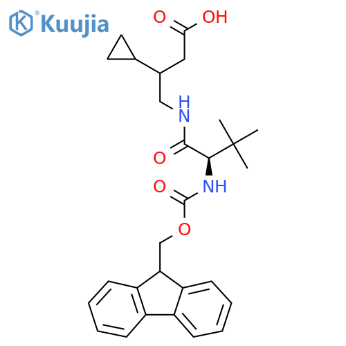 3-cyclopropyl-4-(2R)-2-({(9H-fluoren-9-yl)methoxycarbonyl}amino)-3,3-dimethylbutanamidobutanoic acid structure
