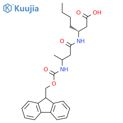 (3R)-3-3-({(9H-fluoren-9-yl)methoxycarbonyl}amino)butanamidoheptanoic acid structure