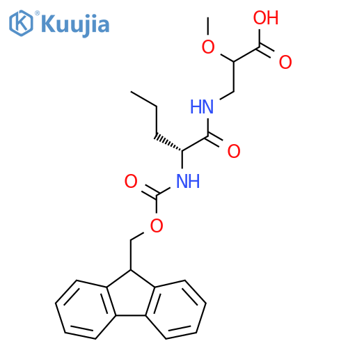 3-(2R)-2-({(9H-fluoren-9-yl)methoxycarbonyl}amino)pentanamido-2-methoxypropanoic acid structure