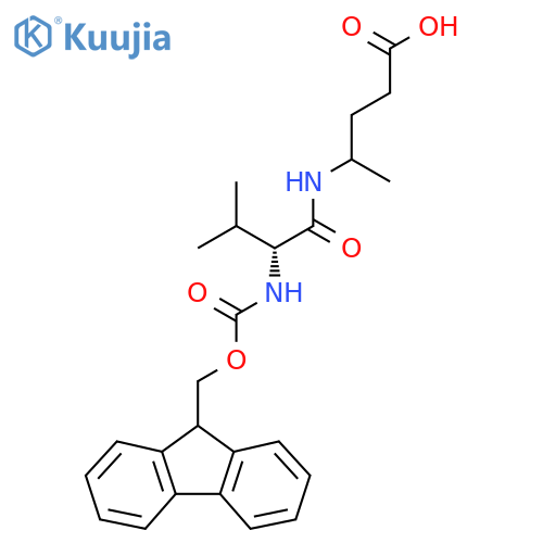 4-(2R)-2-({(9H-fluoren-9-yl)methoxycarbonyl}amino)-3-methylbutanamidopentanoic acid structure
