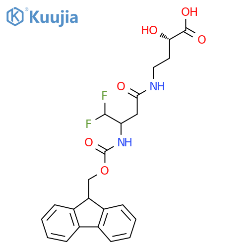 (2S)-4-3-({(9H-fluoren-9-yl)methoxycarbonyl}amino)-4,4-difluorobutanamido-2-hydroxybutanoic acid structure