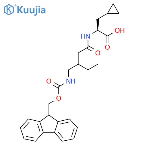 (2S)-3-cyclopropyl-2-{3-({(9H-fluoren-9-yl)methoxycarbonyl}amino)methylpentanamido}propanoic acid structure