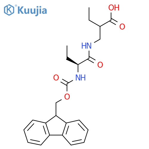 2-{(2S)-2-({(9H-fluoren-9-yl)methoxycarbonyl}amino)butanamidomethyl}butanoic acid structure