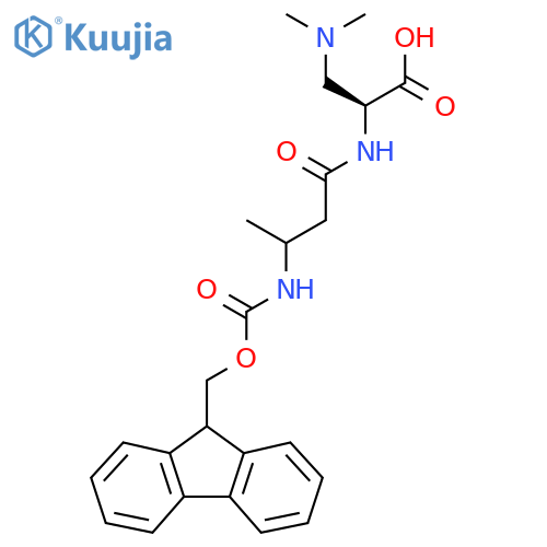 (2S)-3-(dimethylamino)-2-3-({(9H-fluoren-9-yl)methoxycarbonyl}amino)butanamidopropanoic acid structure