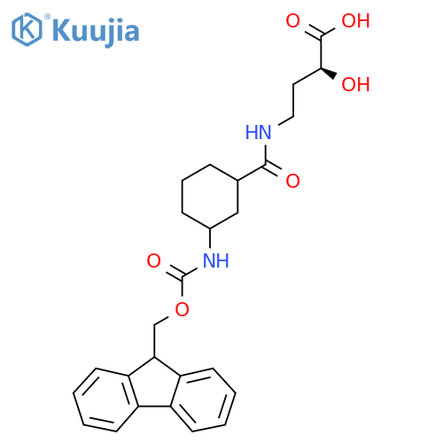 (2S)-4-{3-({(9H-fluoren-9-yl)methoxycarbonyl}amino)cyclohexylformamido}-2-hydroxybutanoic acid structure