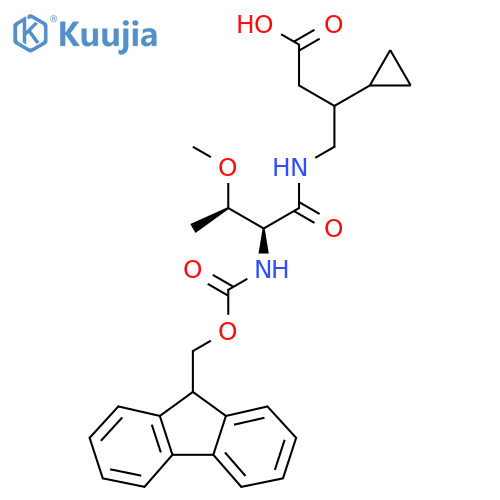 3-cyclopropyl-4-(2S,3R)-2-({(9H-fluoren-9-yl)methoxycarbonyl}amino)-3-methoxybutanamidobutanoic acid structure