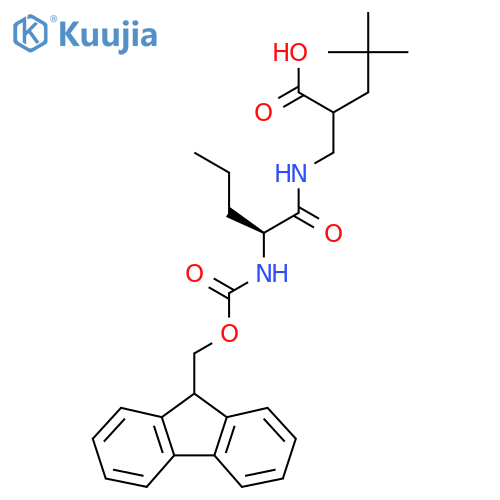 2-{(2S)-2-({(9H-fluoren-9-yl)methoxycarbonyl}amino)pentanamidomethyl}-4,4-dimethylpentanoic acid structure