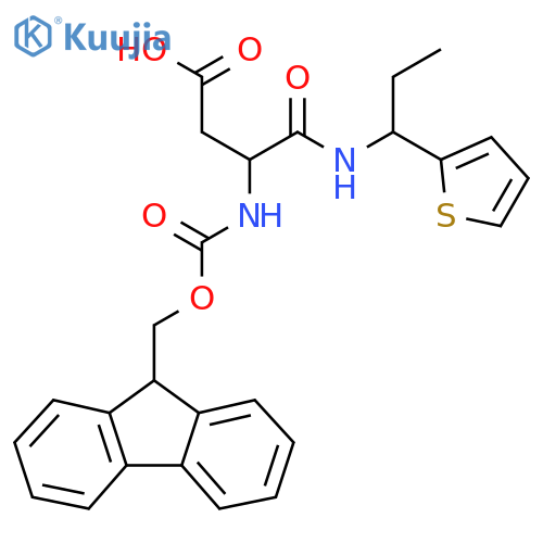 3-({(9H-fluoren-9-yl)methoxycarbonyl}amino)-3-{1-(thiophen-2-yl)propylcarbamoyl}propanoic acid structure