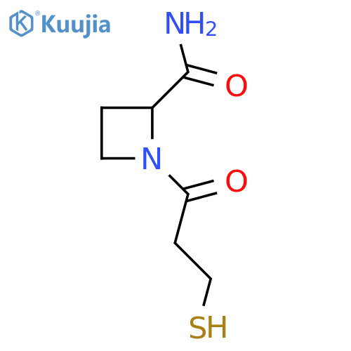 1-(3-sulfanylpropanoyl)azetidine-2-carboxamide structure