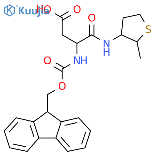 3-({(9H-fluoren-9-yl)methoxycarbonyl}amino)-3-(2-methylthiolan-3-yl)carbamoylpropanoic acid structure