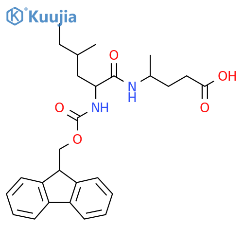 4-2-({(9H-fluoren-9-yl)methoxycarbonyl}amino)-4-methylhexanamidopentanoic acid structure
