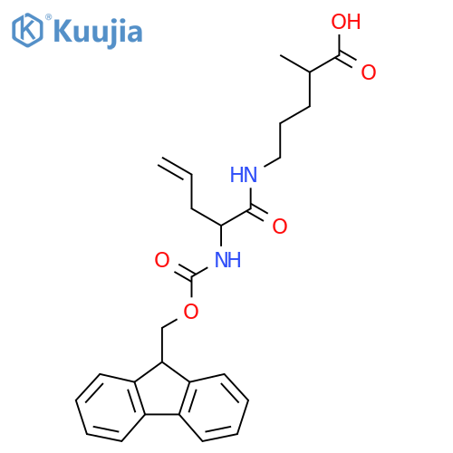 5-2-({(9H-fluoren-9-yl)methoxycarbonyl}amino)pent-4-enamido-2-methylpentanoic acid structure