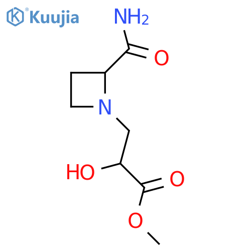 methyl 3-(2-carbamoylazetidin-1-yl)-2-hydroxypropanoate structure