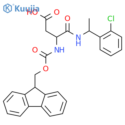 3-{1-(2-chlorophenyl)ethylcarbamoyl}-3-({(9H-fluoren-9-yl)methoxycarbonyl}amino)propanoic acid structure