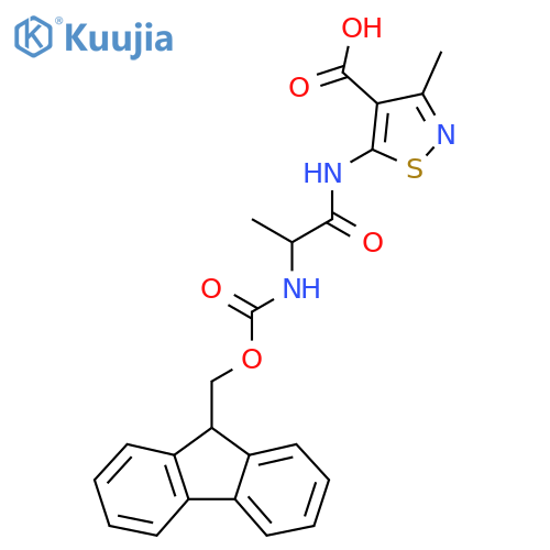 5-2-({(9H-fluoren-9-yl)methoxycarbonyl}amino)propanamido-3-methyl-1,2-thiazole-4-carboxylic acid structure