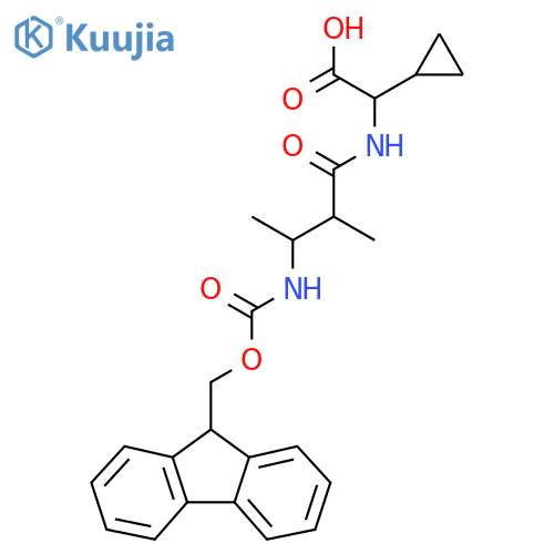 2-cyclopropyl-2-3-({(9H-fluoren-9-yl)methoxycarbonyl}amino)-2-methylbutanamidoacetic acid structure