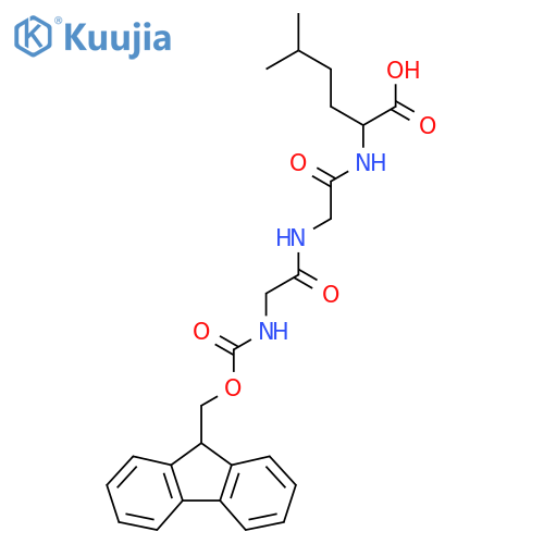 2-{2-2-({(9H-fluoren-9-yl)methoxycarbonyl}amino)acetamidoacetamido}-5-methylhexanoic acid structure