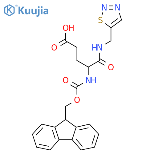 4-({(9H-fluoren-9-yl)methoxycarbonyl}amino)-4-{(1,2,3-thiadiazol-5-yl)methylcarbamoyl}butanoic acid structure