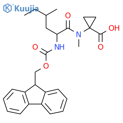 1-2-({(9H-fluoren-9-yl)methoxycarbonyl}amino)-N,4-dimethylhexanamidocyclopropane-1-carboxylic acid structure