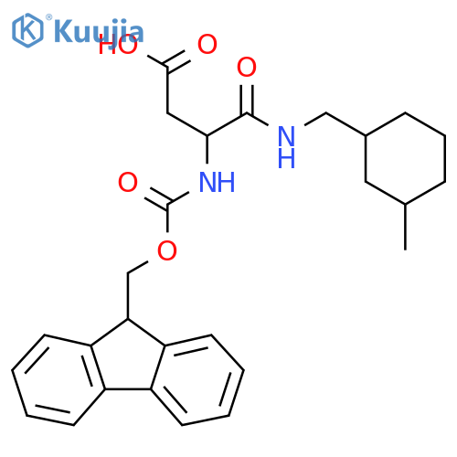 3-({(9H-fluoren-9-yl)methoxycarbonyl}amino)-3-{(3-methylcyclohexyl)methylcarbamoyl}propanoic acid structure