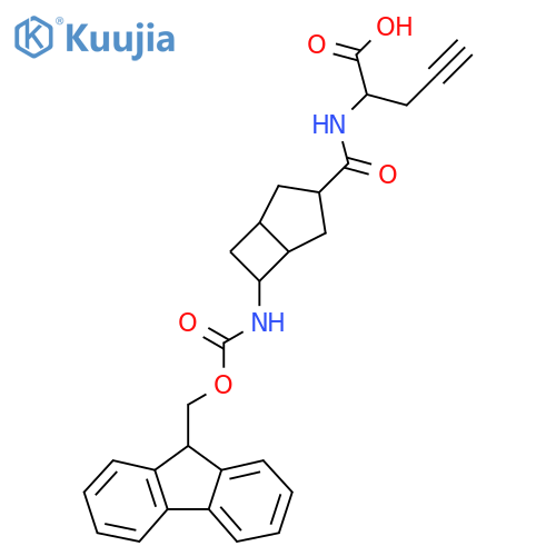 2-{6-({(9H-fluoren-9-yl)methoxycarbonyl}amino)bicyclo3.2.0heptan-3-ylformamido}pent-4-ynoic acid structure