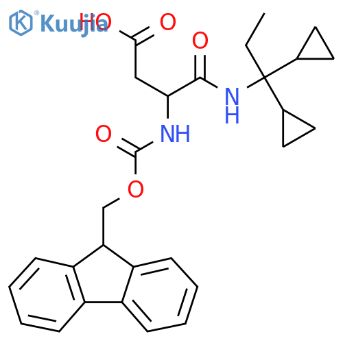 3-(1,1-dicyclopropylpropyl)carbamoyl-3-({(9H-fluoren-9-yl)methoxycarbonyl}amino)propanoic acid structure