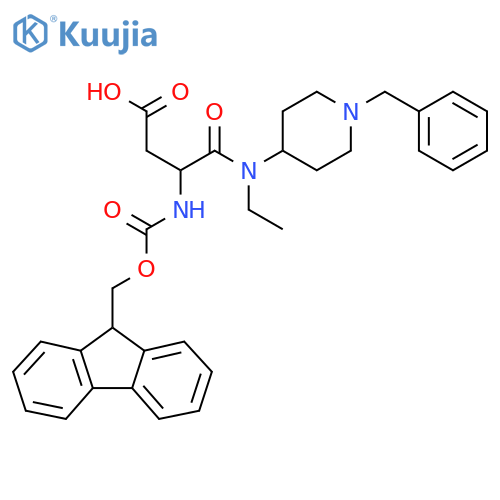 3-(1-benzylpiperidin-4-yl)(ethyl)carbamoyl-3-({(9H-fluoren-9-yl)methoxycarbonyl}amino)propanoic acid structure