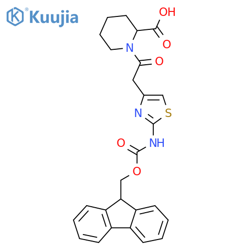 1-{2-2-({(9H-fluoren-9-yl)methoxycarbonyl}amino)-1,3-thiazol-4-ylacetyl}piperidine-2-carboxylic acid structure