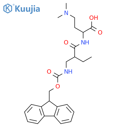 4-(dimethylamino)-2-{2-({(9H-fluoren-9-yl)methoxycarbonyl}amino)methylbutanamido}butanoic acid structure
