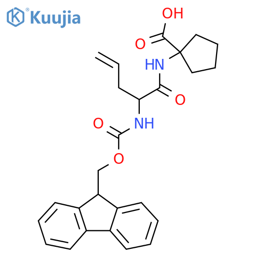 1-2-({(9H-fluoren-9-yl)methoxycarbonyl}amino)pent-4-enamidocyclopentane-1-carboxylic acid structure