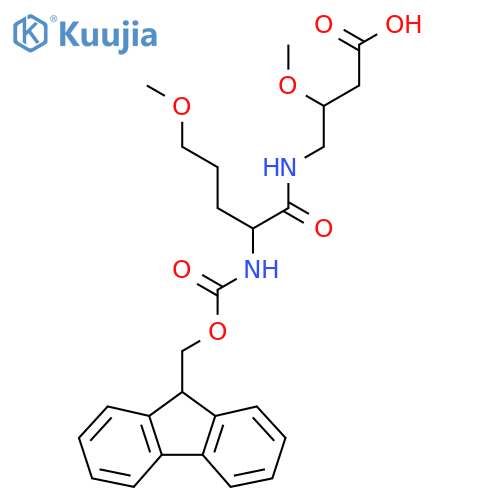 4-2-({(9H-fluoren-9-yl)methoxycarbonyl}amino)-5-methoxypentanamido-3-methoxybutanoic acid structure