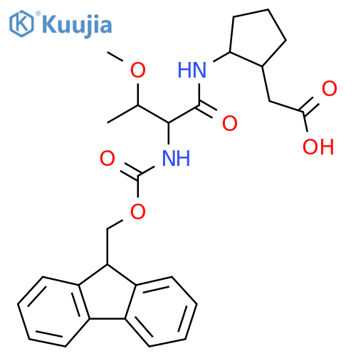 2-{2-2-({(9H-fluoren-9-yl)methoxycarbonyl}amino)-3-methoxybutanamidocyclopentyl}acetic acid structure