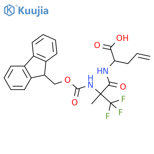 2-2-({(9H-fluoren-9-yl)methoxycarbonyl}amino)-3,3,3-trifluoro-2-methylpropanamidopent-4-enoic acid structure
