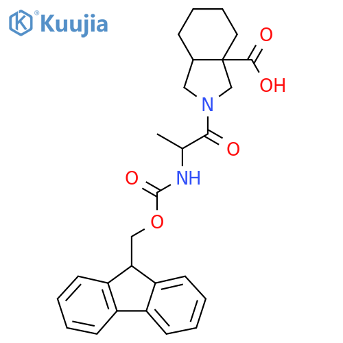 2-2-({(9H-fluoren-9-yl)methoxycarbonyl}amino)propanoyl-octahydro-1H-isoindole-3a-carboxylic acid structure