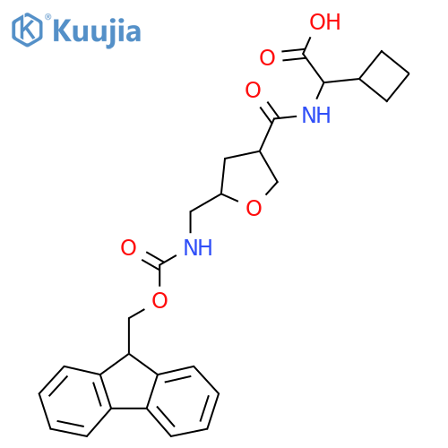 2-cyclobutyl-2-({5-({(9H-fluoren-9-yl)methoxycarbonyl}amino)methyloxolan-3-yl}formamido)acetic acid structure