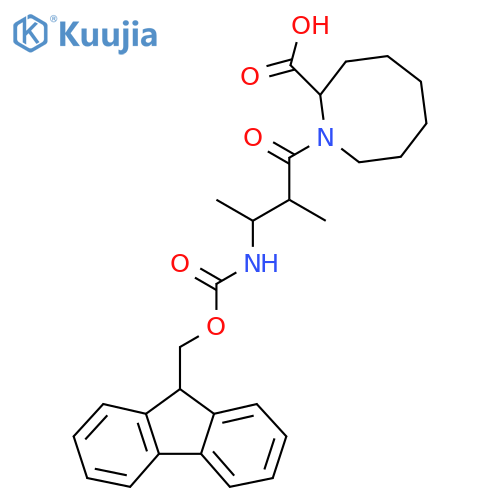 1-3-({(9H-fluoren-9-yl)methoxycarbonyl}amino)-2-methylbutanoylazocane-2-carboxylic acid structure