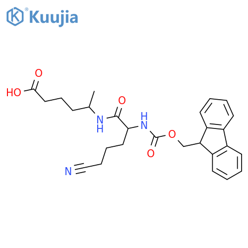 5-5-cyano-2-({(9H-fluoren-9-yl)methoxycarbonyl}amino)pentanamidohexanoic acid structure