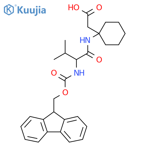 2-{1-2-({(9H-fluoren-9-yl)methoxycarbonyl}amino)-3-methylbutanamidocyclohexyl}acetic acid structure