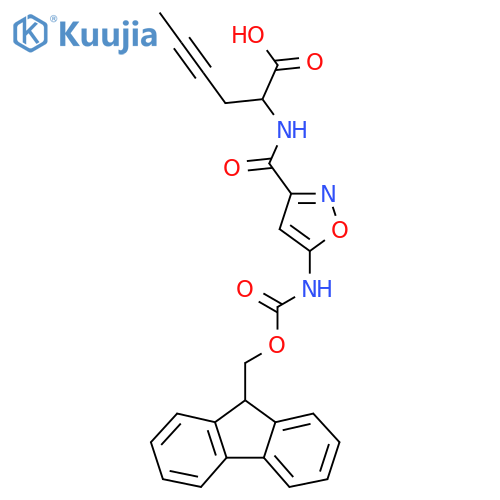 2-{5-({(9H-fluoren-9-yl)methoxycarbonyl}amino)-1,2-oxazol-3-ylformamido}hex-4-ynoic acid structure
