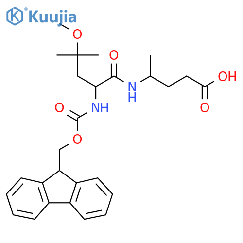 4-2-({(9H-fluoren-9-yl)methoxycarbonyl}amino)-4-methoxy-4-methylpentanamidopentanoic acid structure