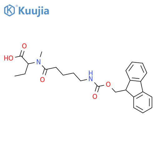 2-5-({(9H-fluoren-9-yl)methoxycarbonyl}amino)-N-methylpentanamidobutanoic acid structure