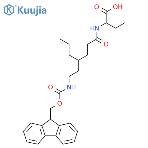 2-{4-2-({(9H-fluoren-9-yl)methoxycarbonyl}amino)ethylheptanamido}butanoic acid structure